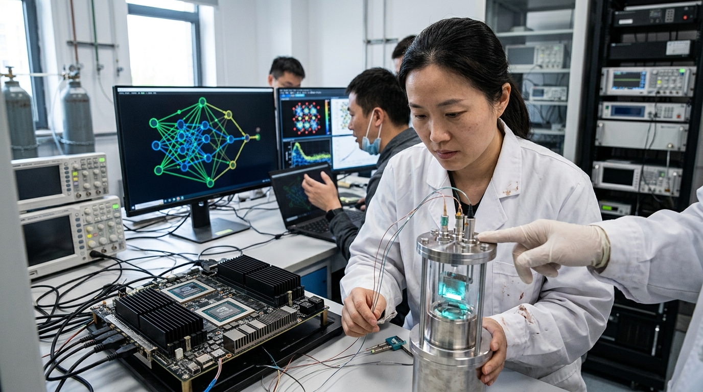 Digital visualization of new superconductors discovered by Alibaba AI DAMO Academy.
