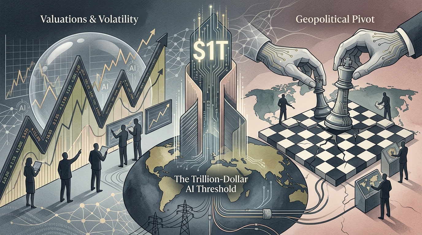 The Trillion-Dollar AI Threshold: Valuations, Volatility, and the Geopolitical Pivot