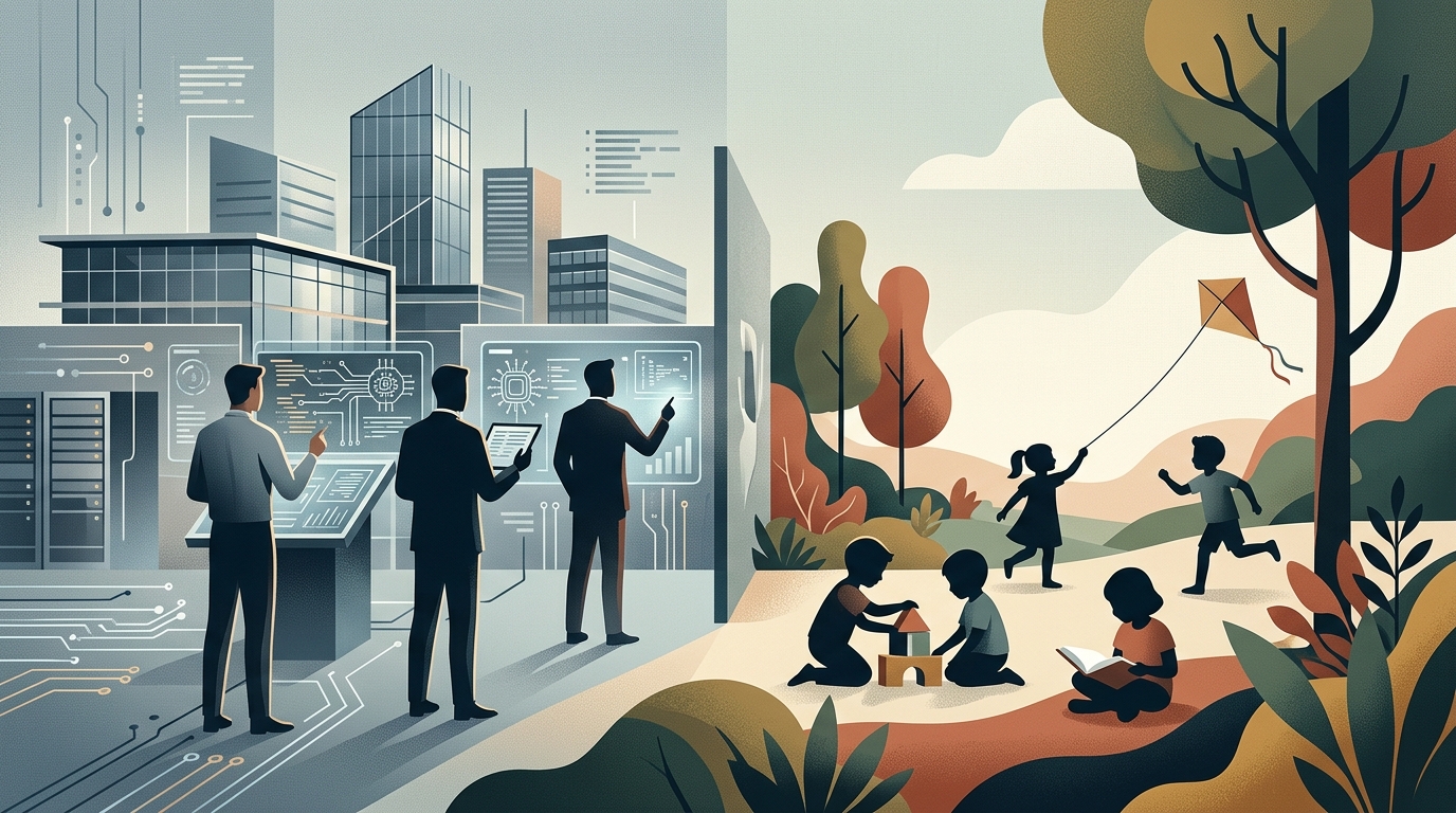 Silicon Valley executives discussing digital wellness and screen time for children.