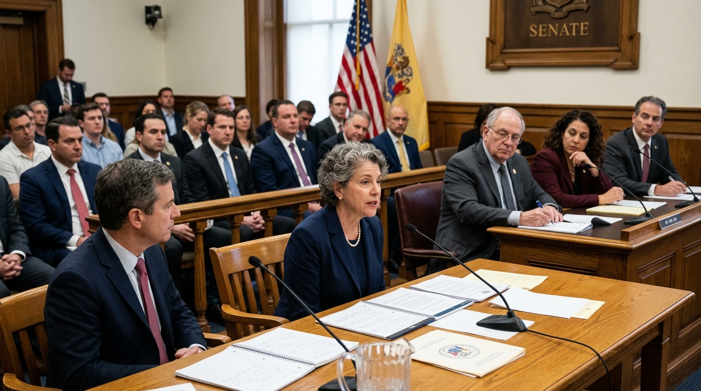 New Jersey Senate hearing room discussing AI labor policy and workforce impact.