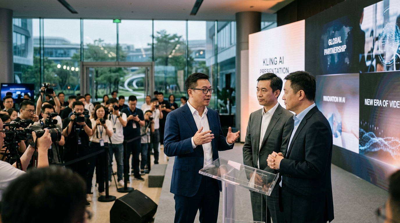 Digital representation of Alibaba and Tencent investment in Kling AI.