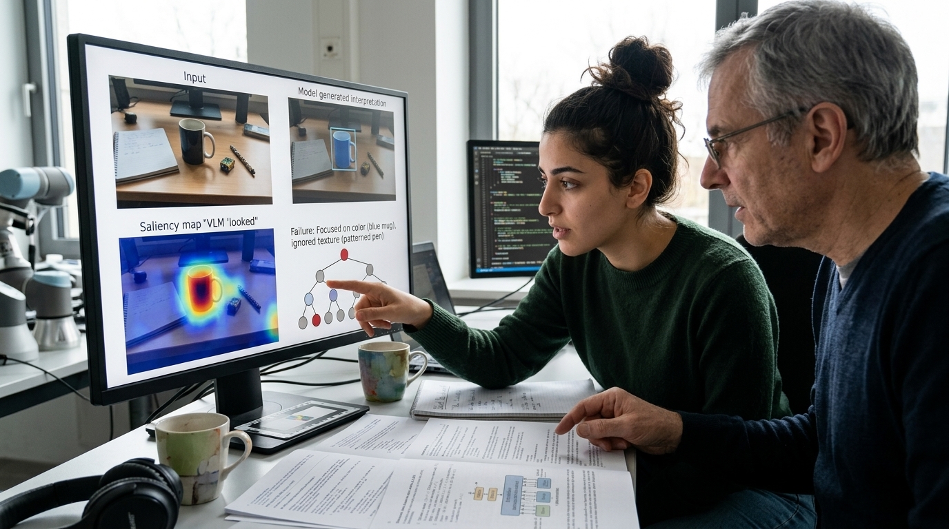 Αφηρημένη απεικόνιση των Vision-Language Models και έρευνα για την ασφάλεια στην Τεχνητή Νοημοσύνη.