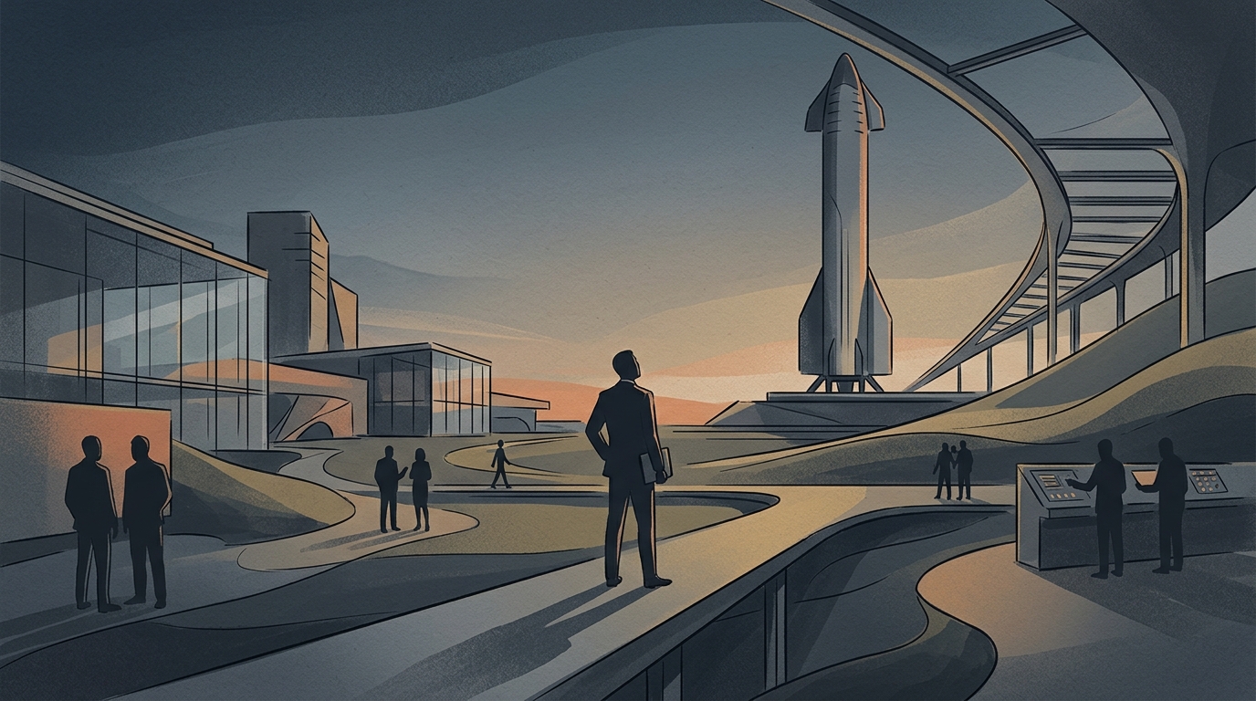 SpaceX rocket on launchpad representing the company's Nasdaq debut and the highly anticipated SpaceX IPO.