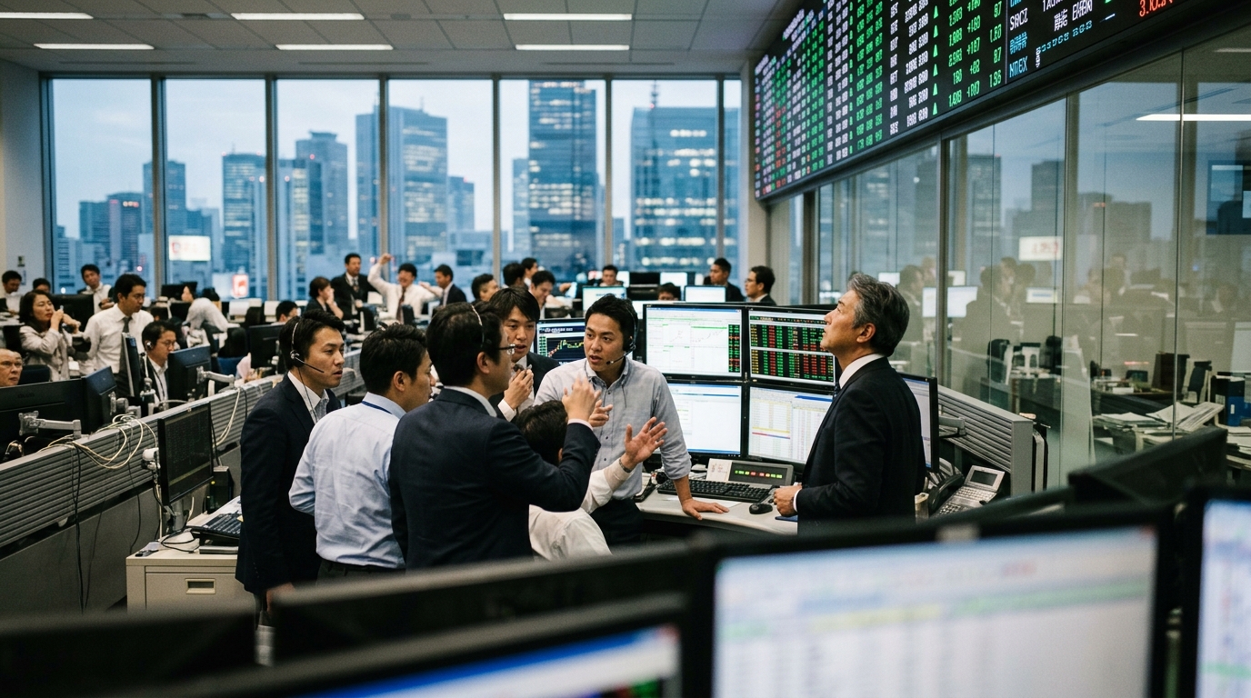 Stock market chart showing the impact of the AI boom on Asian tech stocks.