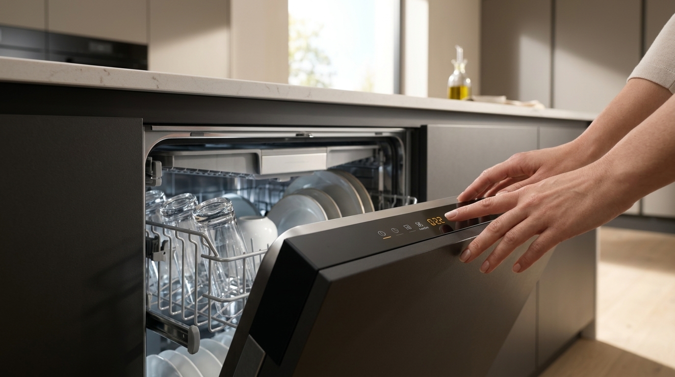 Modern Miele home appliances featuring integrated artificial intelligence technology.