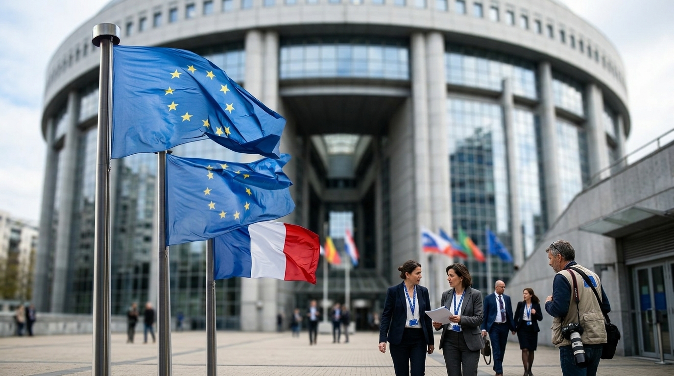 EU officials discussing migrant returns procedures in Brussels.