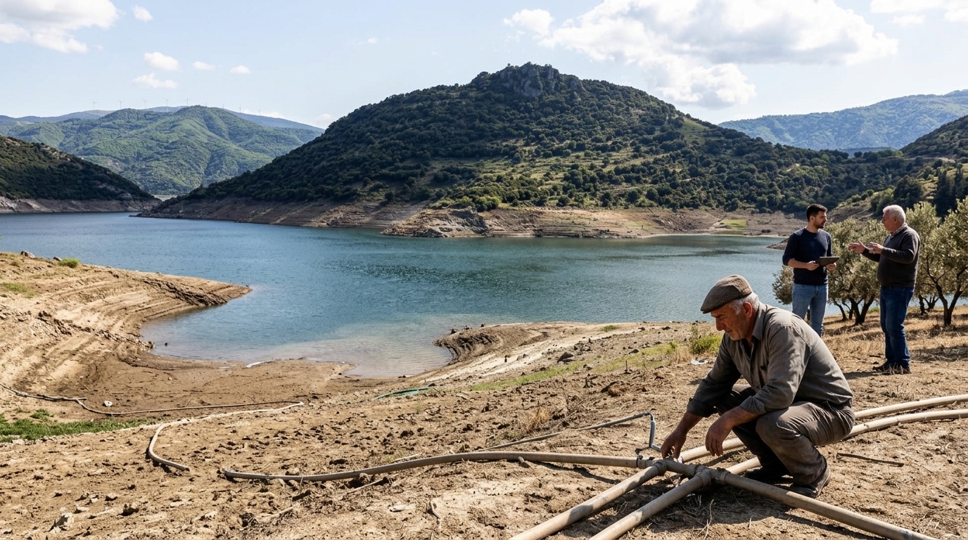 Dry cracked earth illustrating water scarcity in Greece and Cyprus.