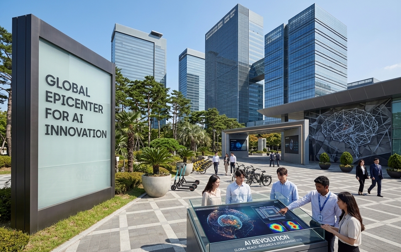 Samsung semiconductor manufacturing facility for Artificial Intelligence in South Korea.