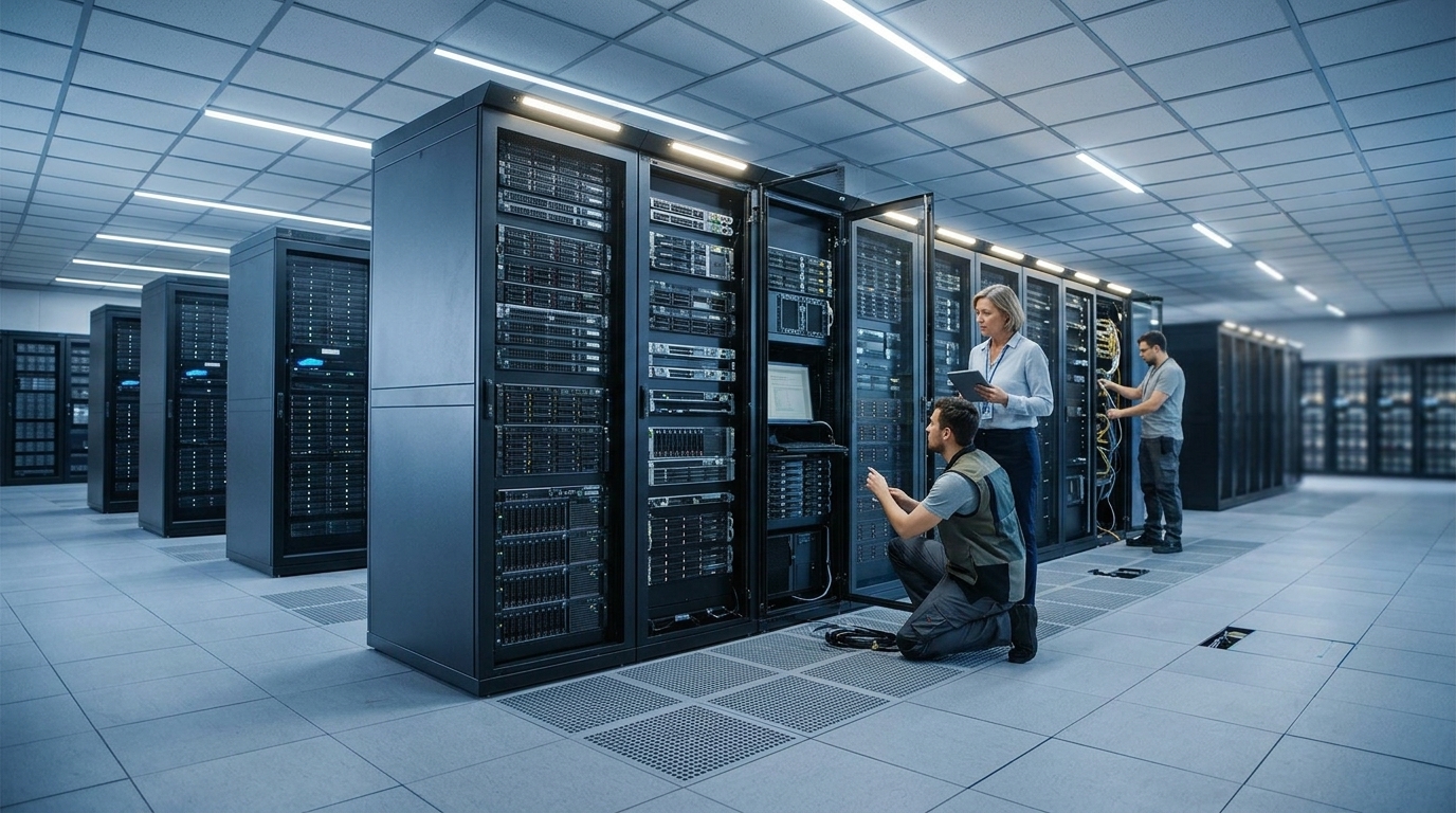 Modern data center facility representing PPC's digital strategy.
