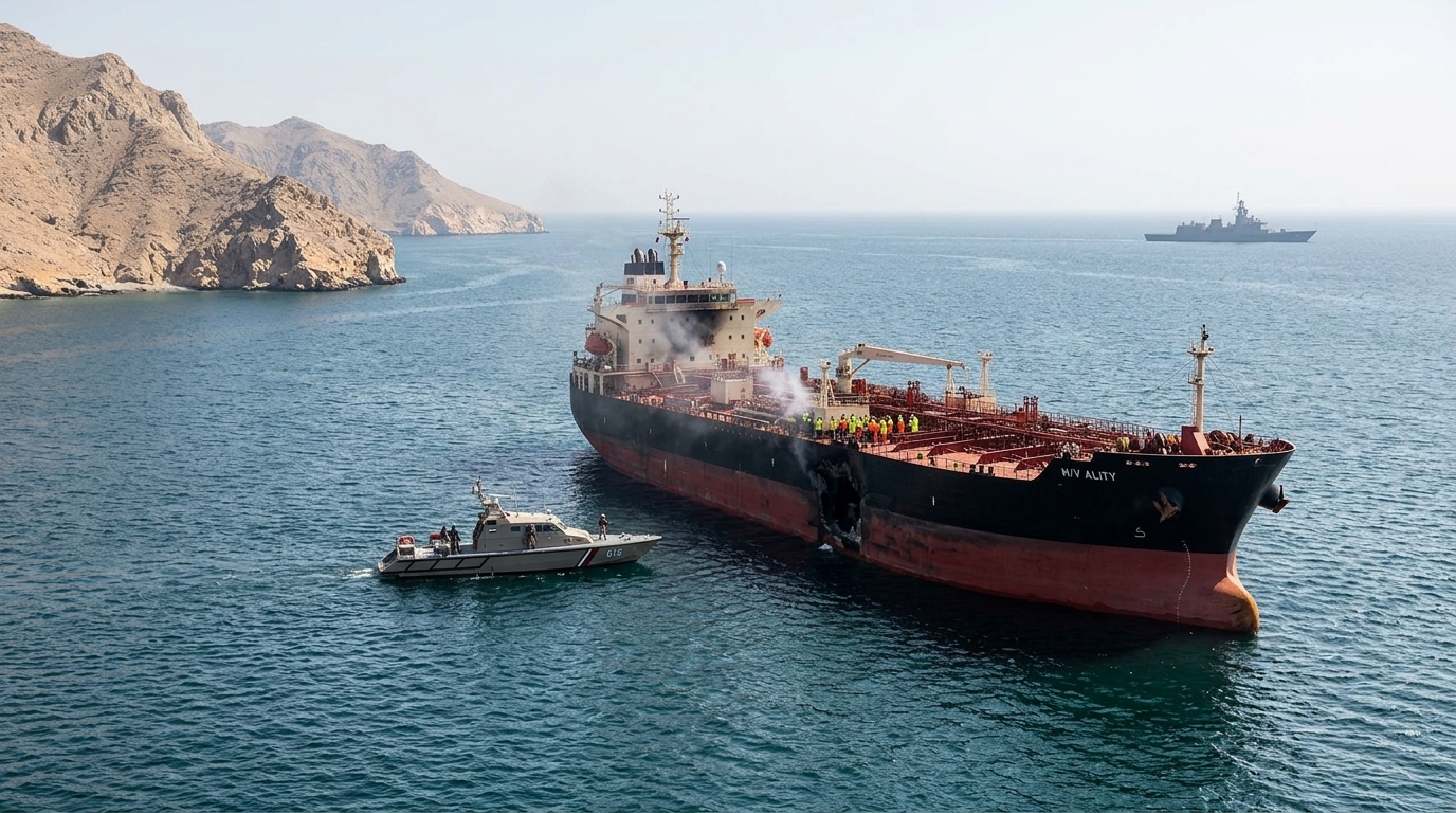 Tensions Flare in the Strait of Hormuz: Tanker Struck by Projectiles off UAE Coast