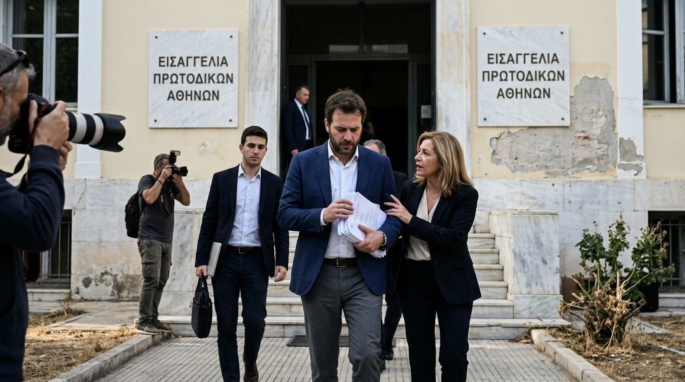 Ψηφιακή απεικόνιση του λογισμικού Predator και το λογότυπο της ΕΥΠ για την υπόθεση των υποκλοπών.