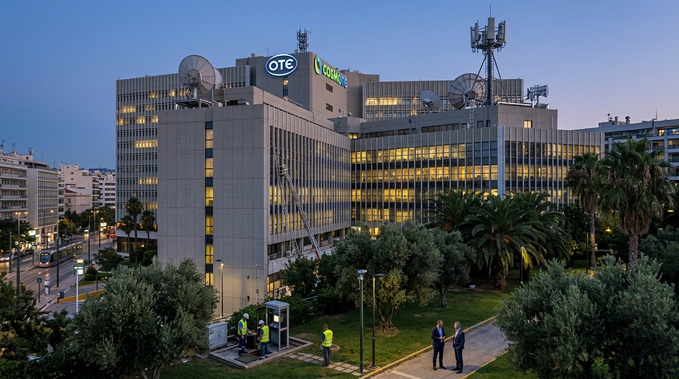 OTE and Deutsche Telekom logos representing the strategic investment and bond loan.