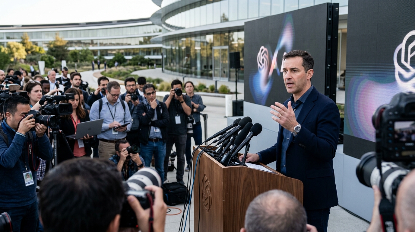 OpenAI and Apple logos on a background symbolizing a legal dispute in Silicon Valley.