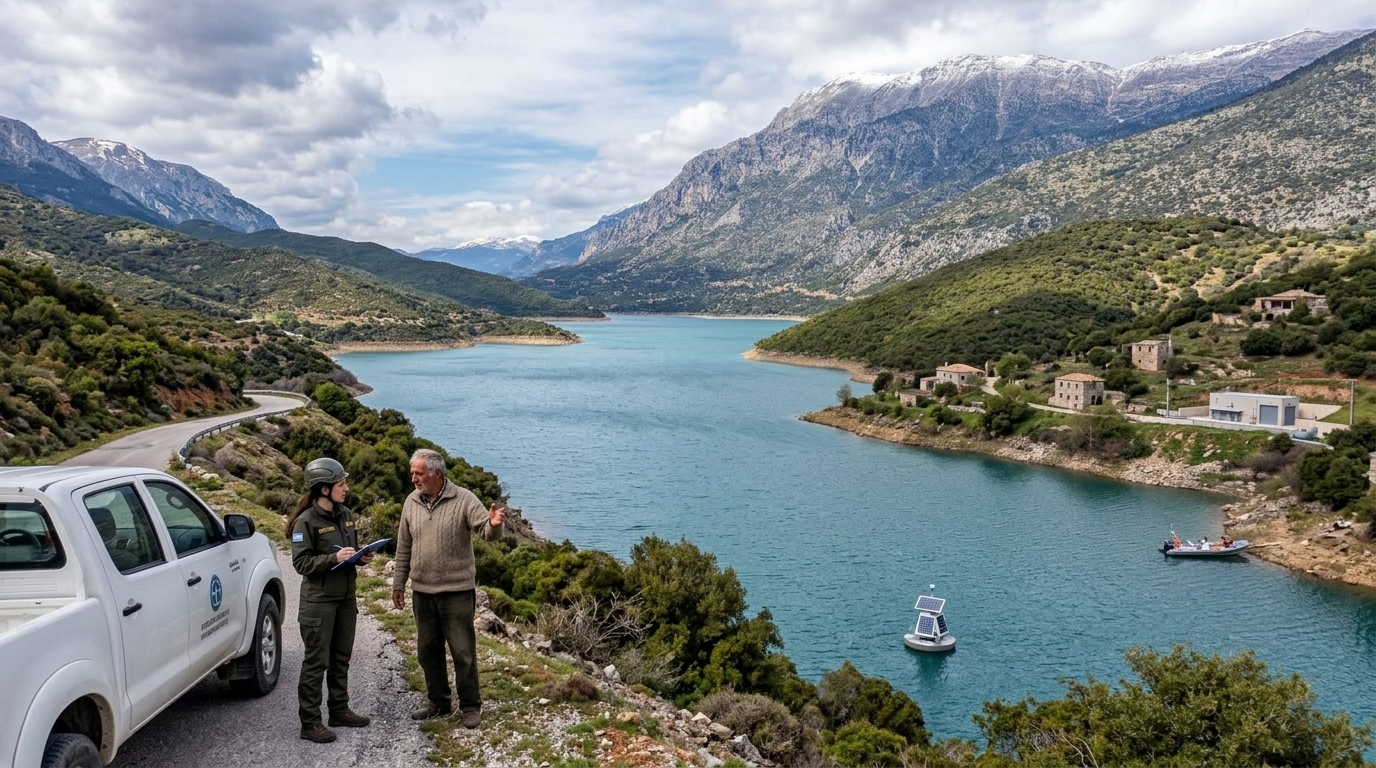 Modern infrastructure for water management and scarcity prevention in Greece.