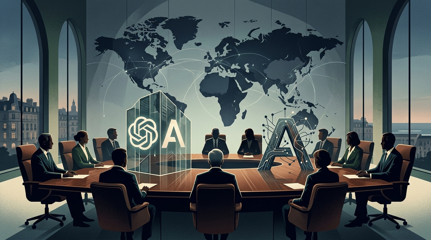 OpenAI and Anthropic leaders at the G7 summit discussing artificial intelligence.