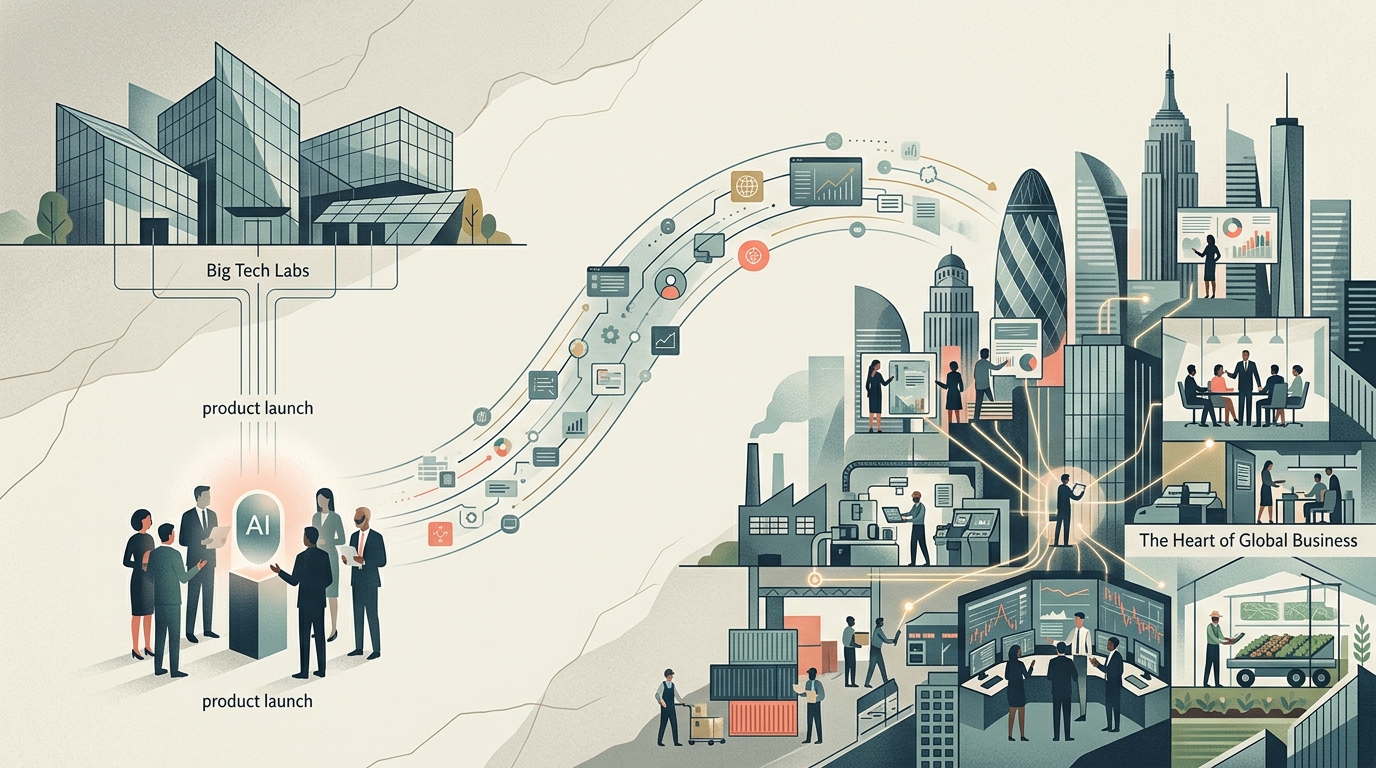 Modern office environment utilizing tools for AI democratization.