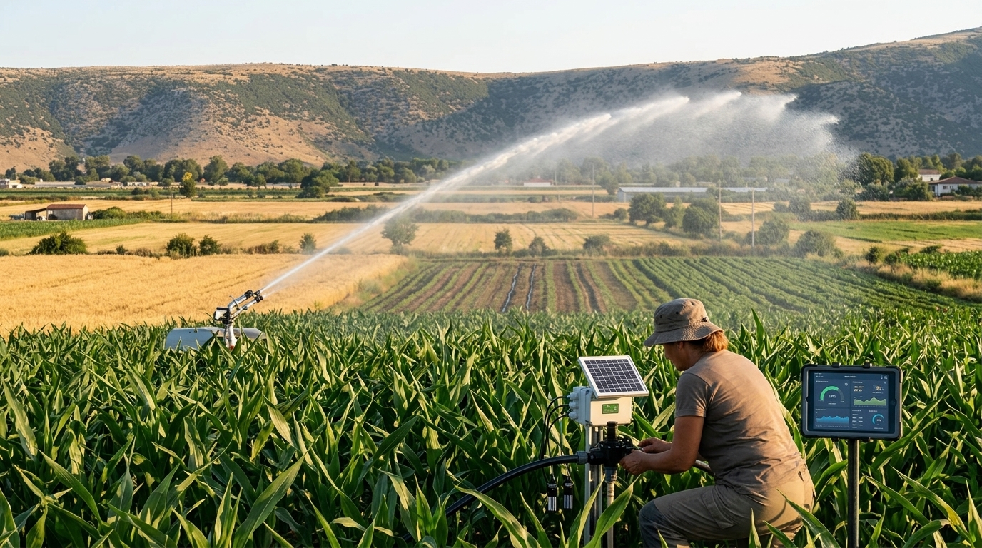Smart irrigation system in Trikala for sustainable farming.