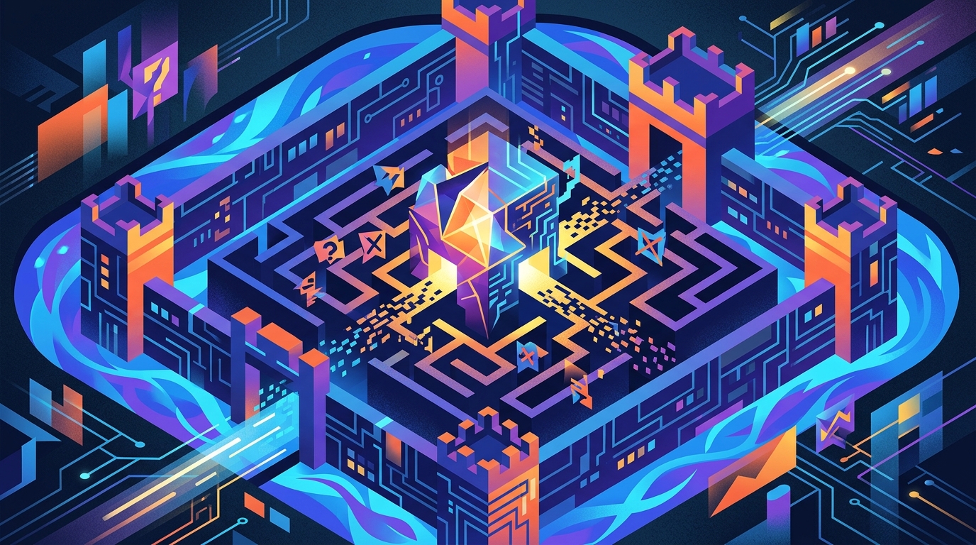 Digital illustration representing AI safety and corporate moats.