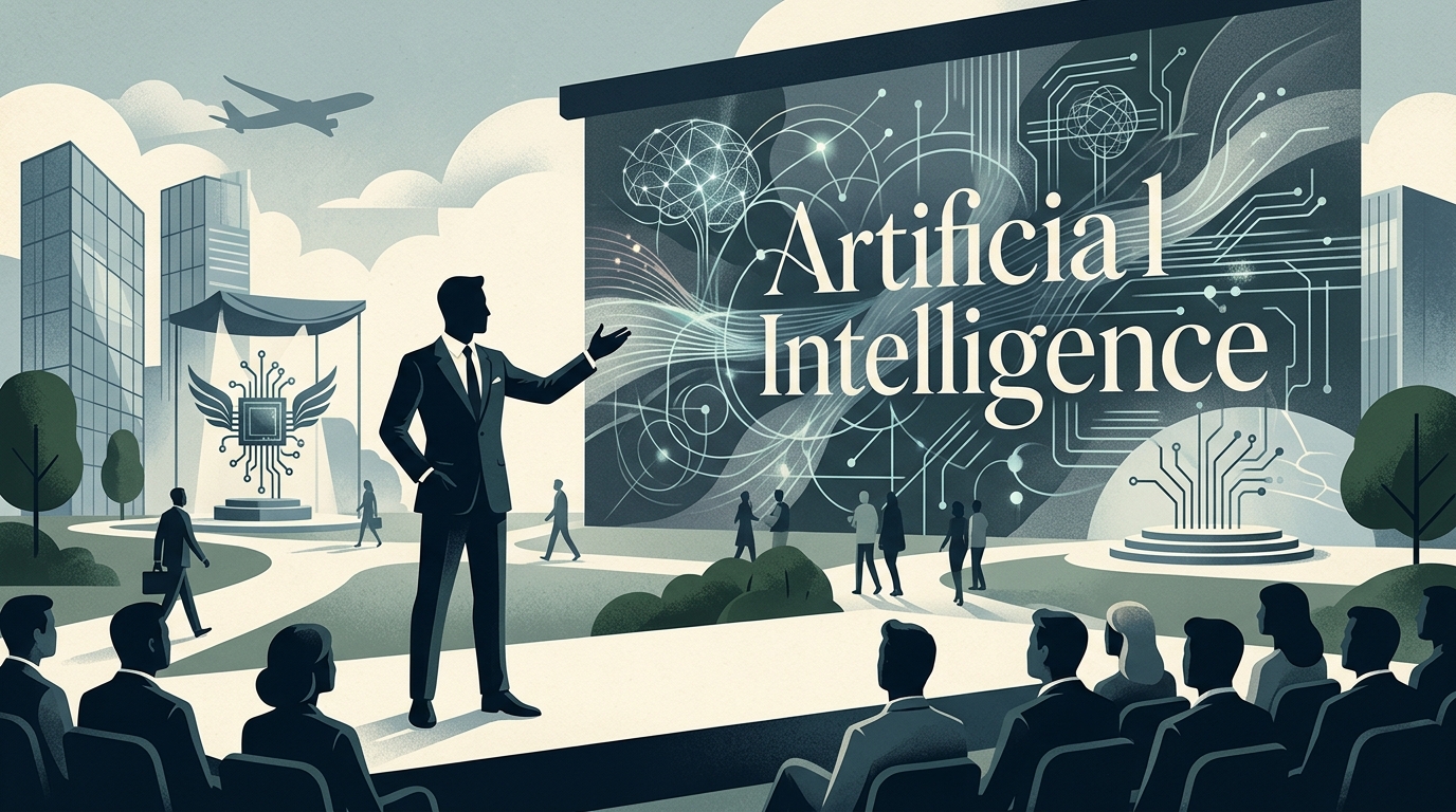 Delta Airlines CEO Ed Bastian discussing Augmented Intelligence and human-centric AI in aviation.