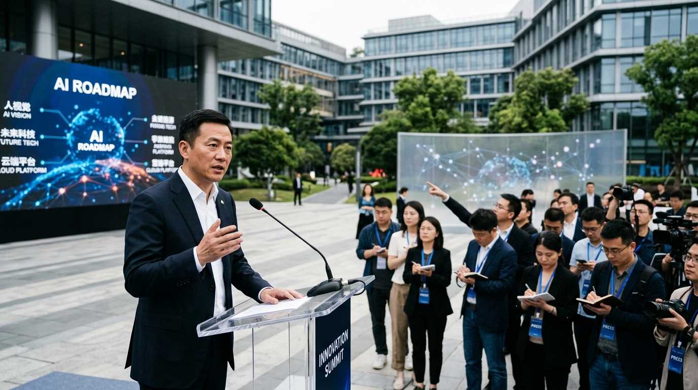 Alibaba, Tencent, and ByteDance logos representing the Chinese AI tech war.