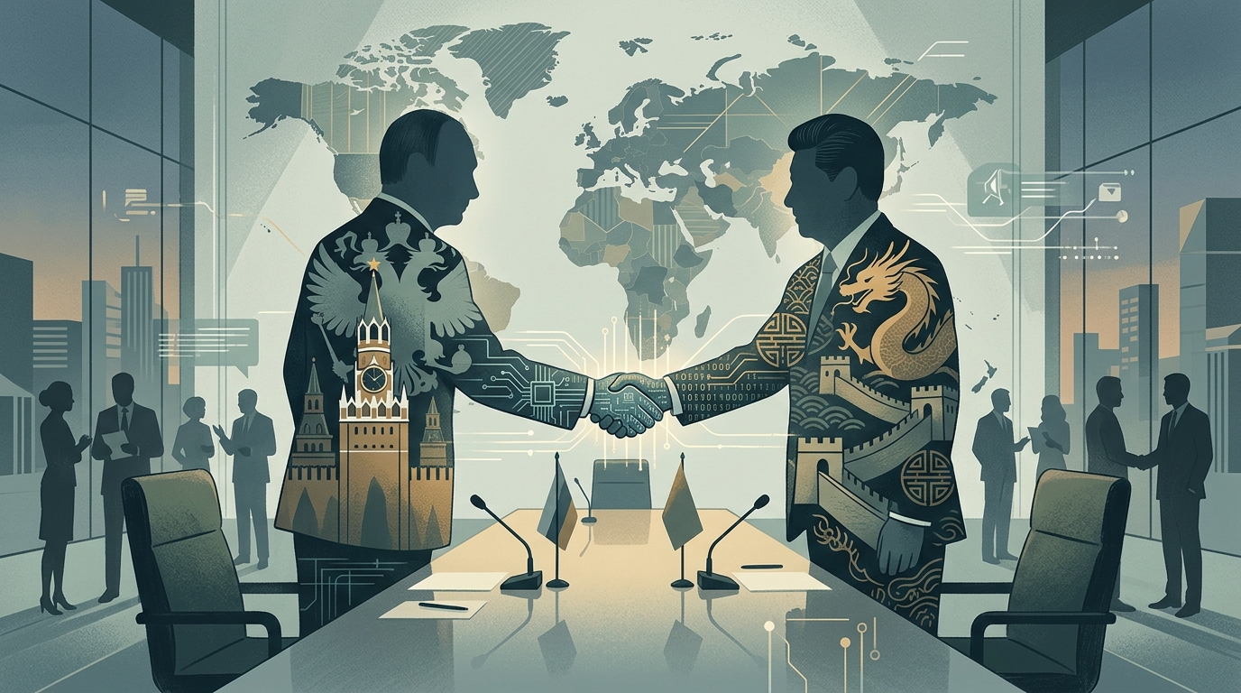 Map of China-Russia geopolitical influence and strategic cooperation in 2026.