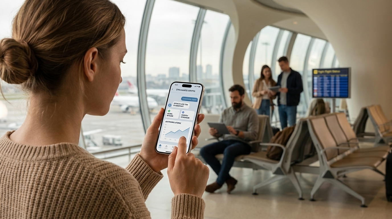 Revolut app interface featuring an AI assistant for crypto management.