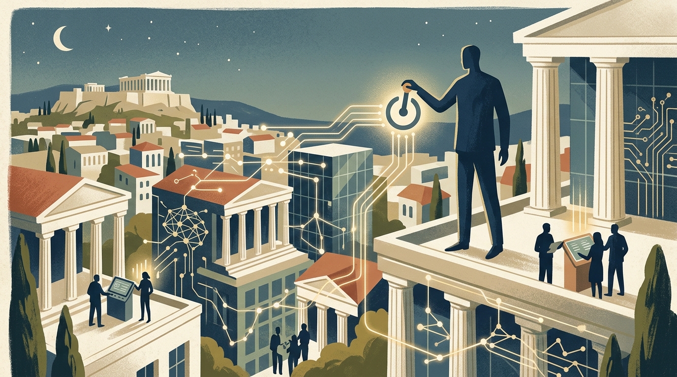 Ο Άστον Κούτσερ σε ομιλία για την Τεχνητή Νοημοσύνη και τις επενδύσεις.