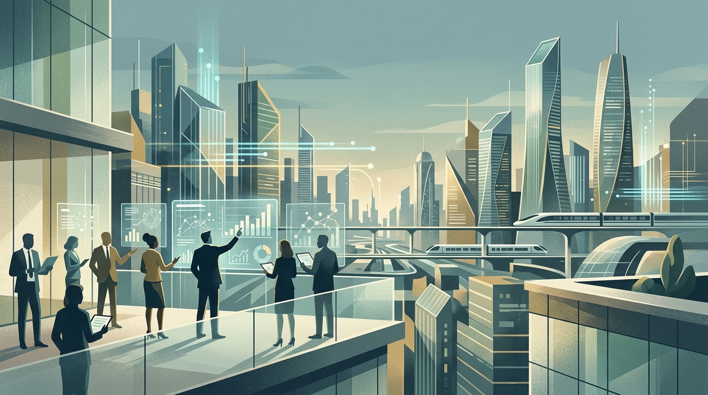 Digital representation of Artificial Intelligence in economics and data analysis.